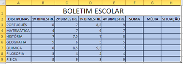 Boletim Escolar Aluno